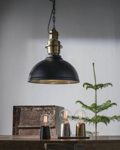 Taklampa - Manchester - Svart/Mæssing - Ø52 cm - www.frokenfraken.se
