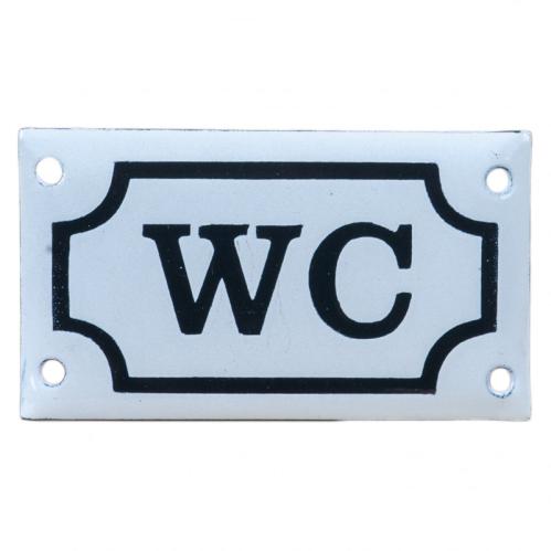 WC-skilt - Emalje - 1800-talls stil - Originaldesign - 90 x 55 mm - www.frokenfraken.se
