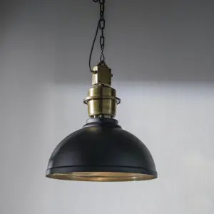 Taklampa - Manchester - Svart/Mæssing - Ø52 cm - www.frokenfraken.se