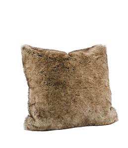 Putetrekk – Sibirian Wolf – Brun – Fuskepels – 50 x 50 cm - www.frokenfraken.se