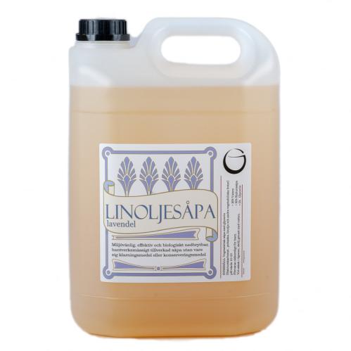 Linoljesåpe - 5 liter - lavendel - www.frokenfraken.se
