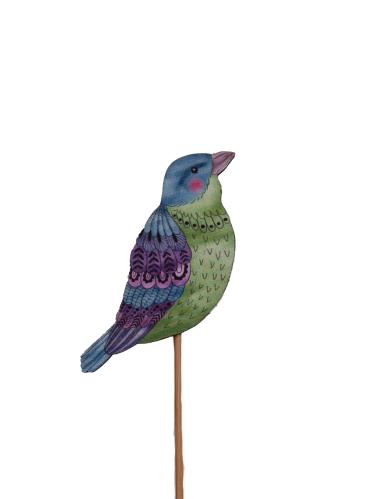 Stick - Fugl - Grønn - Tre - 25 cm - www.frokenfraken.se