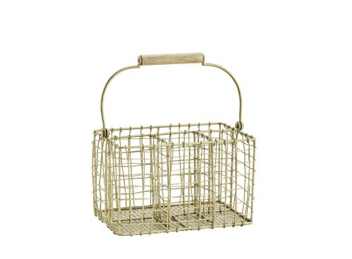 Trådkorg - Bestikkorg - Messing - 22 x 15 x 15 cm - www.frokenfraken.se