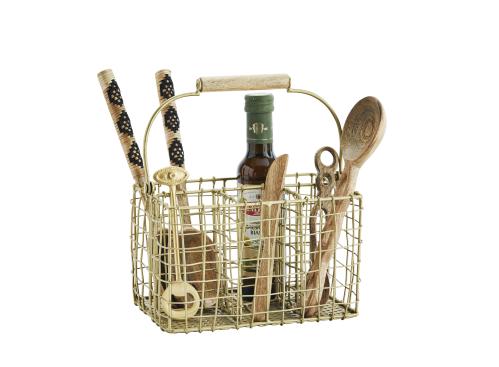 Trådkorg - Bestikkorg - Messing - 22 x 15 x 15 cm - www.frokenfraken.se