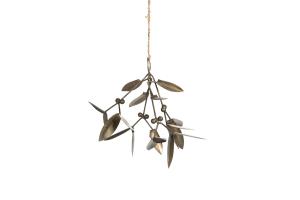 Mistel - Juledekorasjon - Antikk messing - Metall - 16 x 12 cm - www.frokenfraken.se