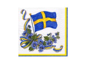 Serviett - Blomstflagg - 33 x 33 cm - www.frokenfraken.se