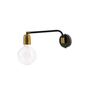 Vegglampe - Molekylær - Svart/Messing - 22 cm - www.frokenfraken.se