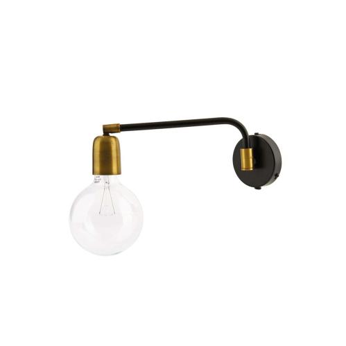 Vegglampe - Molekylær - Svart/Messing - 22 cm - www.frokenfraken.se