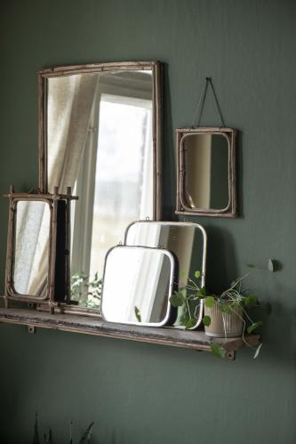 Spegel med Bambukant - 20,5 X 1,5 X 26,5 CM - www.frokenfraken.se