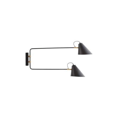 Vegglampe - Club Double - Svart - 81 x 42 cm - www.frokenfraken.se
