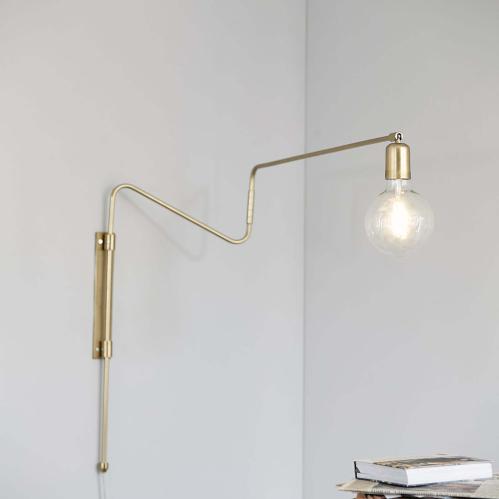 Vegglampe - Swing - Messing - 70 cm - www.frokenfraken.se