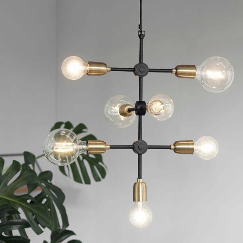 Lampe - Molecular - Svart/Mæssing - 36 x 36 x 57 cm - www.frokenfraken.se