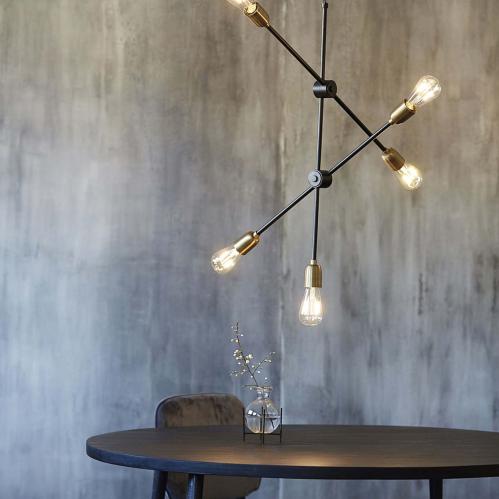 Lampe - Molekylær - Svart/Messing - 78 x 68 cm - www.frokenfraken.se