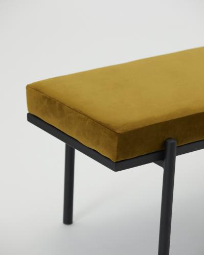 Bænk - Sammet/Gul - 45 x 160 cm - www.frokenfraken.se