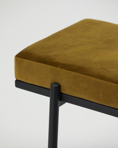 Bænk - Sammet/Gul - 45 x 160 cm - www.frokenfraken.se