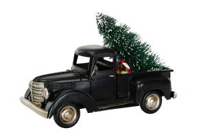 Juldekorasjon - Nisse i svart pickup - 26 cm - www.frokenfraken.se