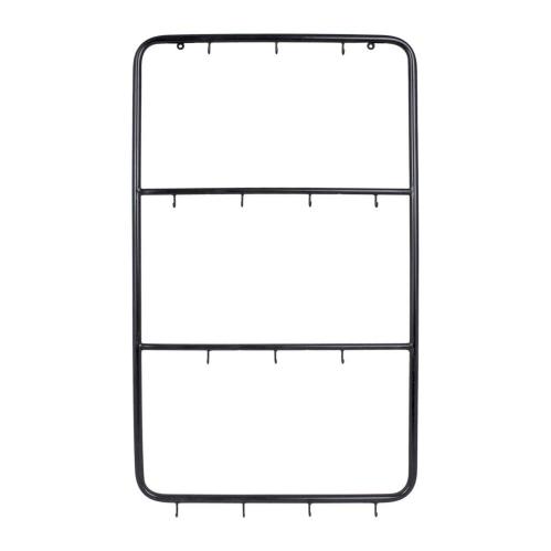 Veggoppbevaring med kroker - Svart - B40 x H70 cm - www.frokenfraken.se