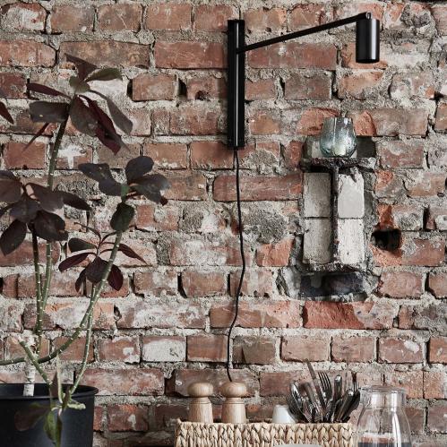 Vegglampe - Norm - Svart antikk - 59 x 4 x 29 cm - www.frokenfraken.se