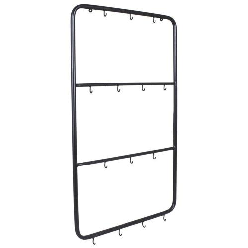 Veggoppbevaring med kroker - Svart - B40 x H70 cm - www.frokenfraken.se