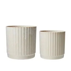 Kruka - Stripe - Beige - 2 Storlekar - Ø15, 18 cm - www.frokenfraken.se