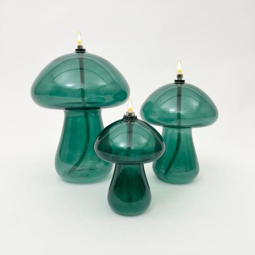 Oljelampe M – Soppformet – Grønn – Ø11 x 14 cm - www.frokenfraken.se