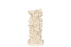 Ljusstake - Korall - Cremé - 14 x 31 cm - www.frokenfraken.se