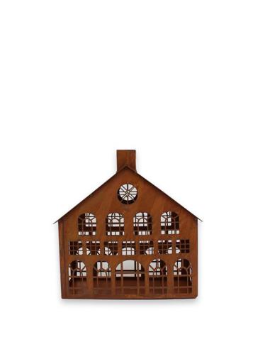 Lyslykt - Hus - Rust - 25 x 24 x 10 cm - www.frokenfraken.se