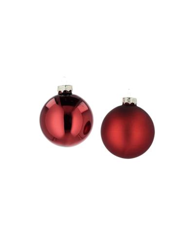 Julkule - Glass - Mørkerød - 6 cm - 30-pakning - www.frokenfraken.se