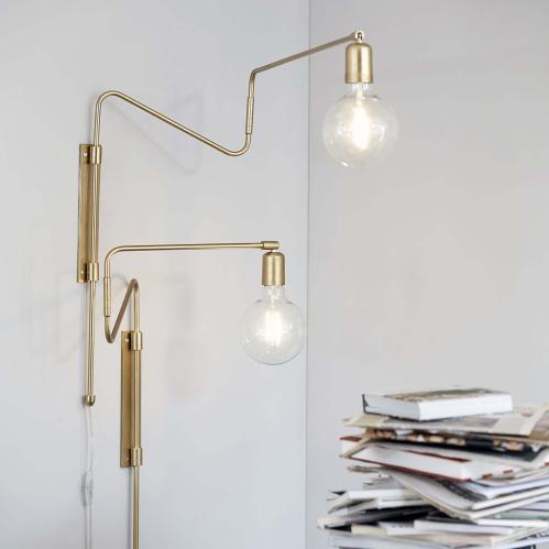 Vegglampe - Swing - Messing - 35 cm - www.frokenfraken.se