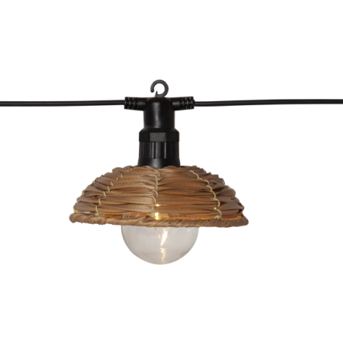Lyslenke - Svart kunstrotting - 6 lamper - Utendørs - 3,5 m - www.frokenfraken.se