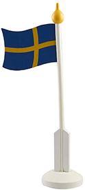 Flagg - Bordflagg i tre med fot - 37 cm - www.frokenfraken.se