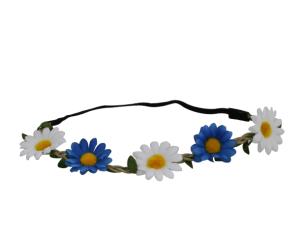 Hårband - blomster - Blå & Hvit - Ø25 cm - www.frokenfraken.se