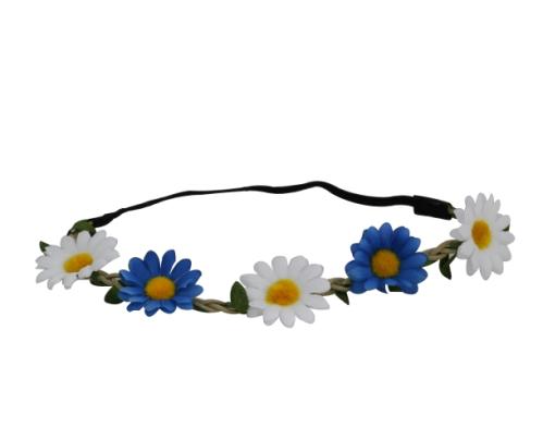 Hårband - blomster - Blå & Hvit - Ø25 cm - www.frokenfraken.se