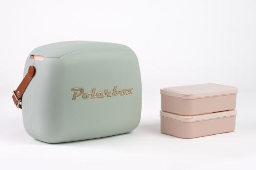 Polarbox Kylväska - 2st matbokser - Retro Gold Classic - Matcha - 6 Liter - www.frokenfraken.se