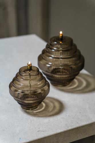 Oljelampe - Twin - Glass Champagne - Ø15 x 17,5 cm - www.frokenfraken.se