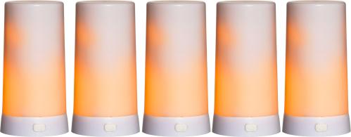 Batterilys – LED – Sett med 5 – Ø7 x 13 cm – Timer - www.frokenfraken.se