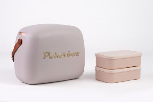 Polarbox Kjølebag - 2 matbokser - Retro Gold Classic - Pearl - 6 liter - www.frokenfraken.se