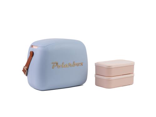 Polarbox Kylväska - 2 matbokser - Retro Gold Classic - Foggy - 6 Liter - www.frokenfraken.se