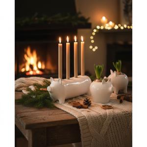 Adventsstake - Gris - Hvit - 27 x 9 x 11 cm - www.frokenfraken.se