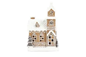 Lykt – Pepperkakehus – LED – 14 x 12 x 21 cm - www.frokenfraken.se