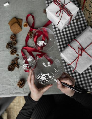 Julkule - Bollås - Klarglass - 8 cm - www.frokenfraken.se