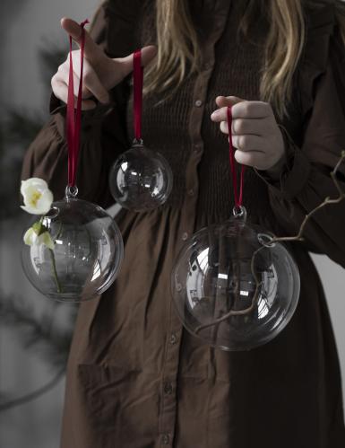 Julkule - Bollås - Klarglass - 8 cm - www.frokenfraken.se