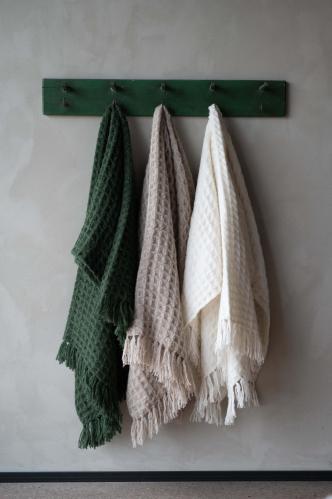 Plaid - TERJE - OFFWHITE - 130 X 170 CM + 10 CM - www.frokenfraken.se