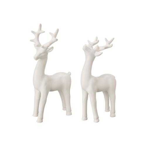 Hjort – Dekorasjon – Hvit – 12 x 8 x 23 cm - www.frokenfraken.se