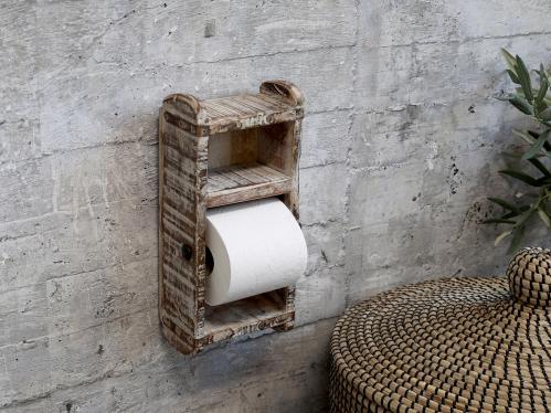 Toalettpapirholder - Mursteinsform - Antikk Hvit - 30 x 15 cm - www.frokenfraken.se