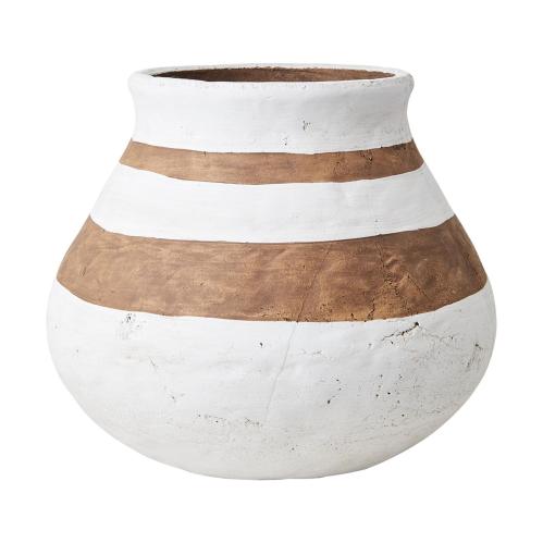 Krukke M - Hvit/brun - Ø29 x 26 cm - www.frokenfraken.se