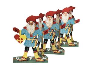 Julepynt - Gameldags Papirrekke - Nisse med Flettet Hjerte - 14 x 60 cm - www.frokenfraken.se