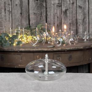 Oljelampe S - Glass - Rund Platt Ellips - Ø10 cm - www.frokenfraken.se
