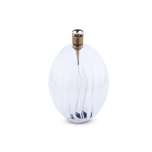 Oljelampe - Bølget glass - Oval - Messing - 11 cm - www.frokenfraken.se