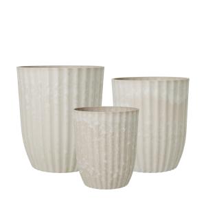 Kruka - Stripe - Beige - 3 Storlekar - Ø27, 24, 21 cm - www.frokenfraken.se